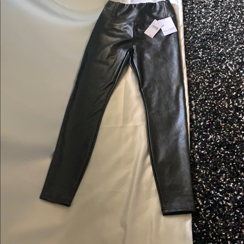 Black Leggings — Faux Stretch Leather